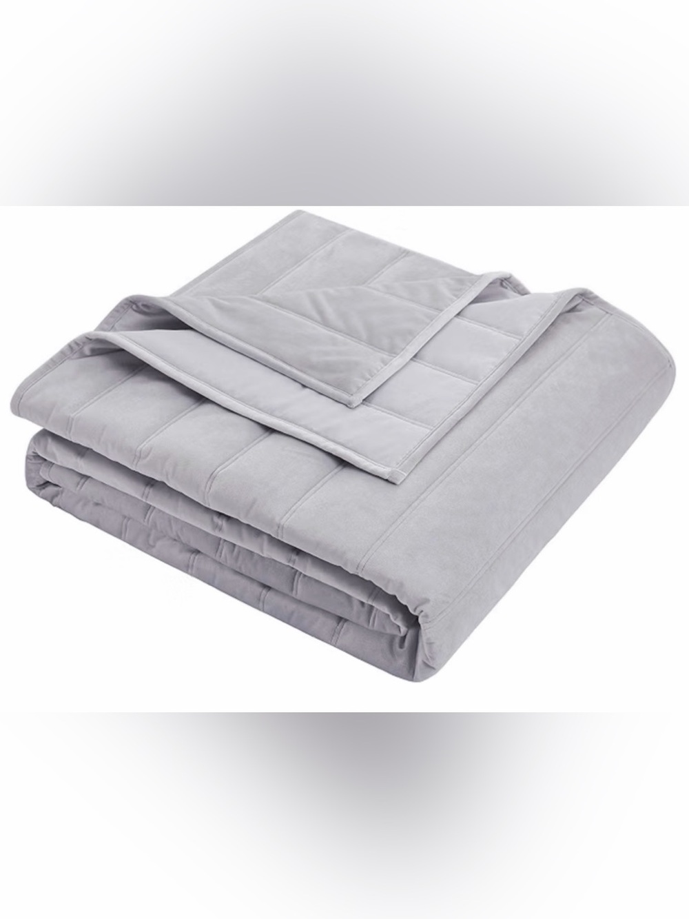Tahari Home Silver Grey Velvet Channel Queen Coverlet Blanket